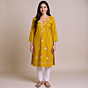 Elegant Hand-Embroidered Yellow Kurti for Women