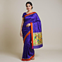Handloom Paithani Silk Parrot Design Purple Saree | 243 x 48 Inches