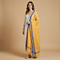 Handcrafted Unstitched Dress Material with Dupatta | Cream & Yellow