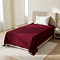 Handwoven Woollen Maroon Single Bedsheet
