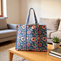 Handmade quilted block printed tote bag I Multicolour