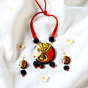 Maa Durga hand painted fabric necklace set