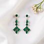 Sterling Silver Green Emerald Earrings