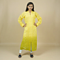 Handcrafted Viscose Silk Long Yellow Kurti Set | XXL