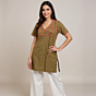 HAND EMBROIDERED SURPLICE NACK KURTA FOR WOMEN