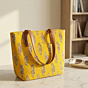 Hand-Printed Cotton Tote Bag | Yellow