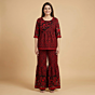 HandcraftedFlared Co-ord set|Red
