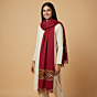Handwoven Merino Wool Maroon Shawl
