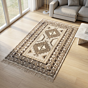 Handwoven Cotton & Wool Beige Rug | 3x5 Feet