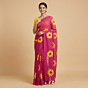 Hand-Painted Mulmul Cotton Pink Saree