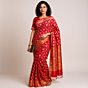 Dark Red Khandua Silk Saree