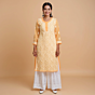 Hand-Embroidered Orange Georgette Chikankari Kurti | XL