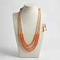 Coral Bead Boho Triple-Layered Necklace Set