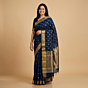 Handloom Khadi Linen Deep Blue Saree