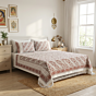 Handblock Print Cotton Bedsheet with Pillow Covers | White & Red