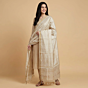 Handwoven Tussar Silk Beige Dupatta