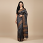 Handloom Tussar Silk Saree | Dark Grey