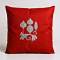 Hand-Embroidered Red Cotton Cushion Cover | 41x6x41 cm
