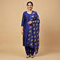 Hand-Embroidered Blue Phulkari Dupatta