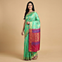 Handloom Viscose Rayon Silk Saree | Red & Green