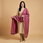 Hand-Embroidered Cotton Dupatta | Magenta