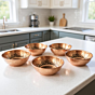 Prisha India Craft Hammered Omega Copper Serving Bowl  320 ML  Set of 5