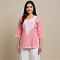 Women Embroidered Pure Cotton Straight Kurta