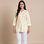 HAND EMBROIDERED WHITE ELEGANT KURTA FOR GIRLS