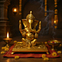 Handcrafted Ganesha Idol with Chowki | 6x6 Inches