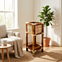 Bamboo Side Corner Magazine and Plant Holder Stand