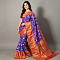 Handloom Ikat Kanchi Border Saree
