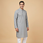 Handloom Cotton Grey Kurta for Men | Size: L