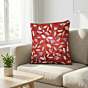 Zardozi Floral Embroidered Red Cushion Cover