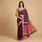 Handloom Mangalagiri Cotton Maroon Saree
