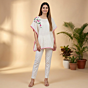 Hand-Embroidered Knitted Cotton Kaftan for Women