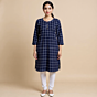 Handloom Navy Blue Kurti for Women