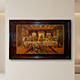 Handcrafted Wood Inlay Last Supper Wall Hanging|Brown