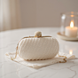 Oval Clutch Bag | White