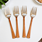 Prisha India Craft Steel Copper Fork  7 Inch  Set of 4