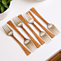Prisha India Craft Steel Copper Fork 7 Inch | Set of 6