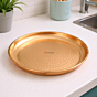 Prisha India Craft Pure Copper Hammered Serving Dinner Thali Plate