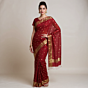 Maheshwari Handloom Saree | Zari Border | Red