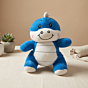 Handmade Blue & White Dinosaur Plush Toy
