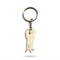 Handcrafted Bone Keychain Lion|White