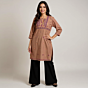 HAND MADE EMBROIDERED BROWN KURTA FOR LADIES