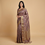 Handloom Tussar Muga Silk Banarasi Saree with Blouse | Purple