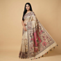 Hand-Painted Madhubani Tussar Silk Saree