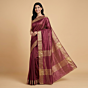 Handwoven Tussar Silk Saree with Matching Blouse Piece | Maroon