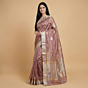 Handloom Chanderi Mine Buti Saree | Mauve Pink