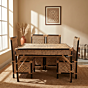 Handcrafted Bamboo 4-Seater Dinning Table Set with Table